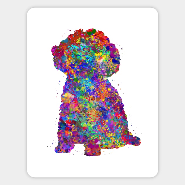 Toy Poodle watercolor Magnet by Yahya Art